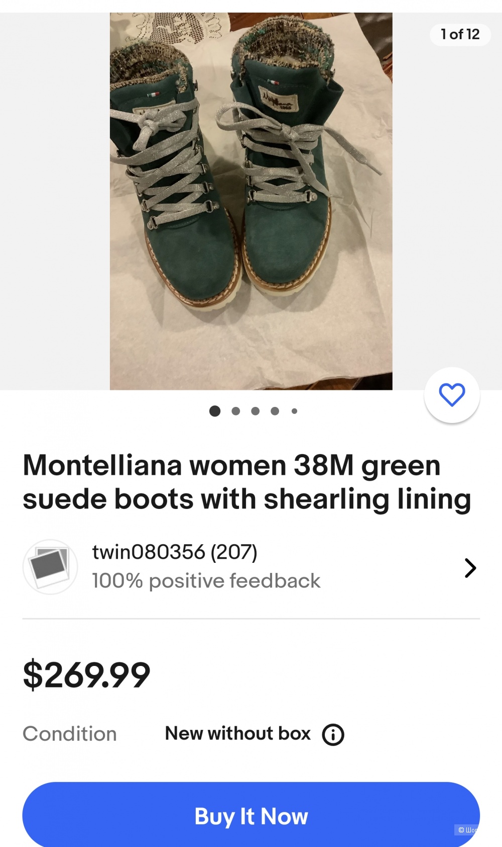 Ботинки Montelliana утеплённые  39 размер