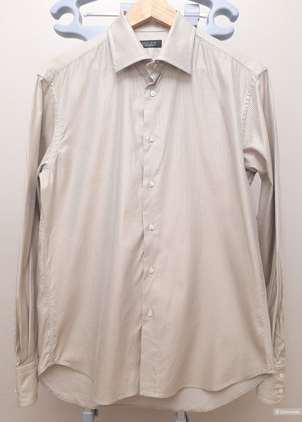 Мужская рубашка Zara ворот 42/ L / 50-52