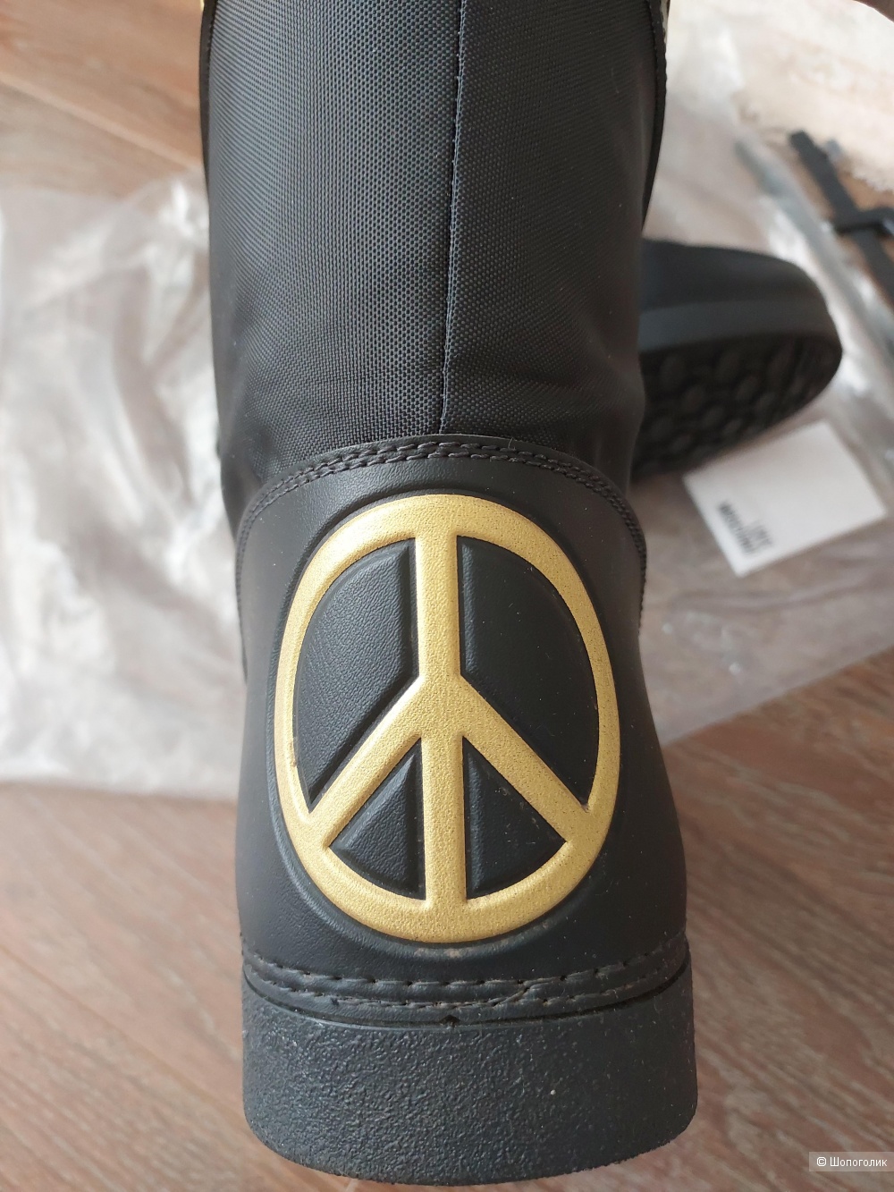 Сапоги с символикой мира Love Moschino Peace Logo, 37/38