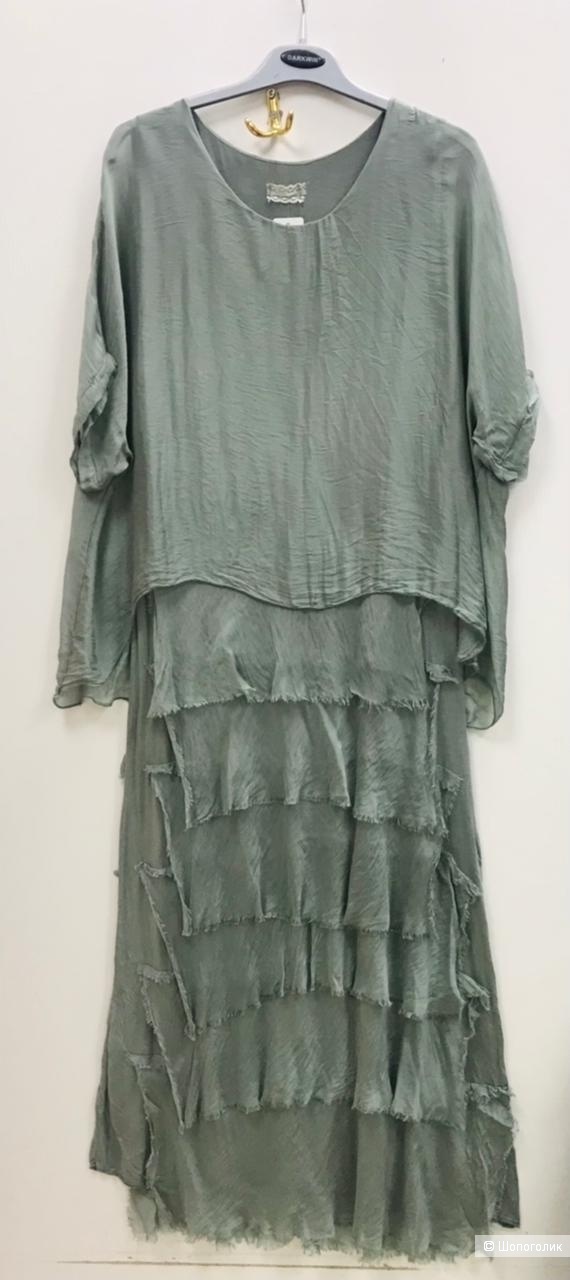 Платье ярусы шелк Livi silk italy, 44-52
