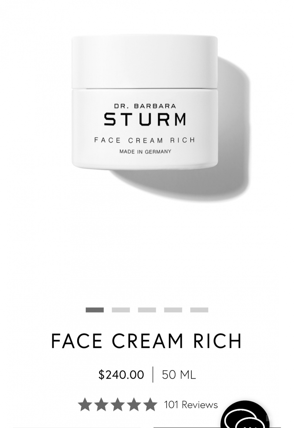 Dr Barbara Sturm Face cream rich 20 ml