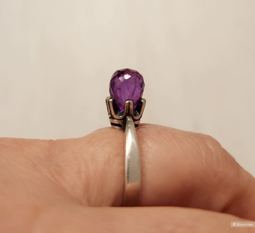 Серебряное кольцо с турмалином One Size. Размер 18
