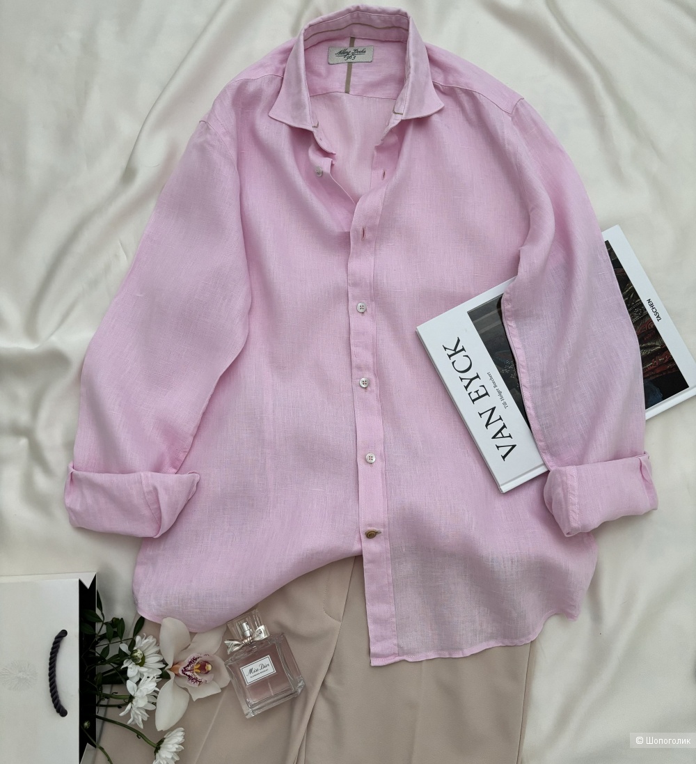 Льняная розовая рубашка ALLEY DOCKS размер м-l