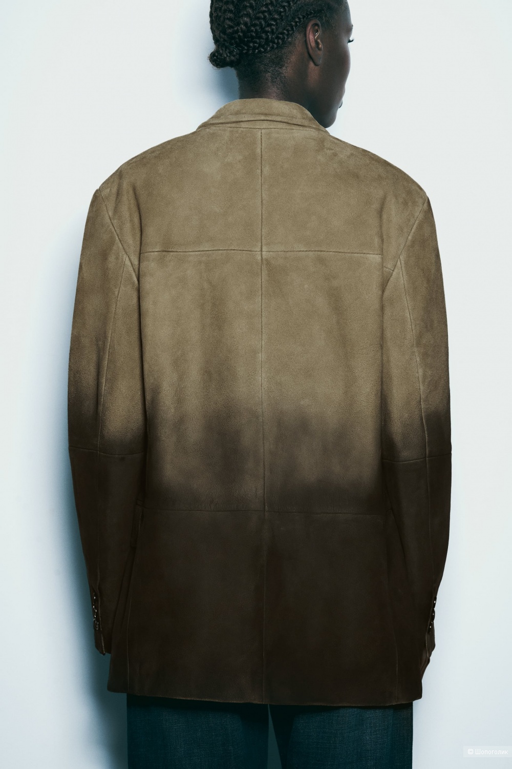 Кожаный пиджак Zara, размер L