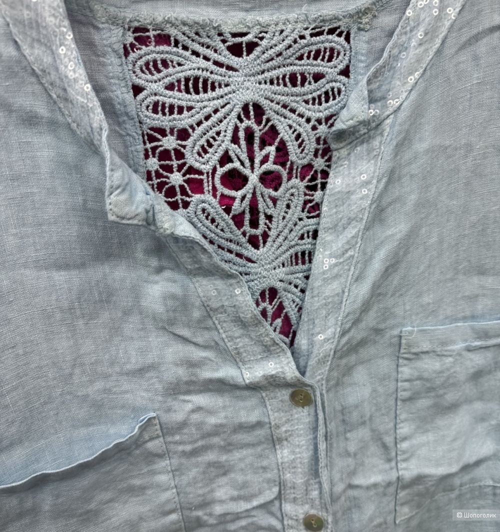 Рубашка лен с кружевом Puro Lino, 42-50