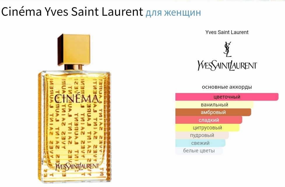 Миниатюра парфюмерной воды Yves Saint Laurent Cinéma 8 мл