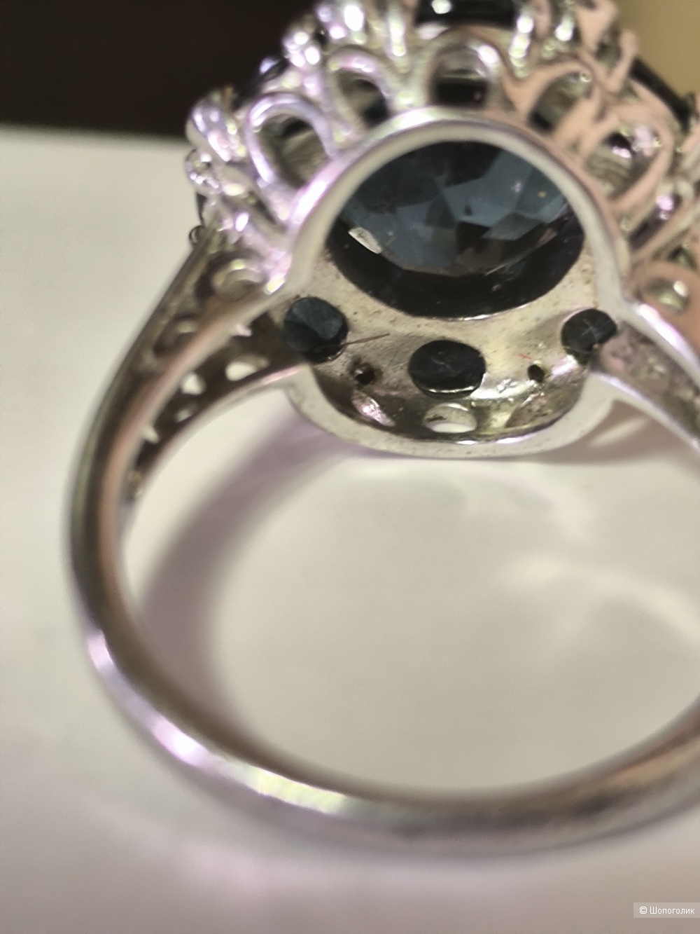 Кольцо из серебра 925 пробы с природными Сапфирами