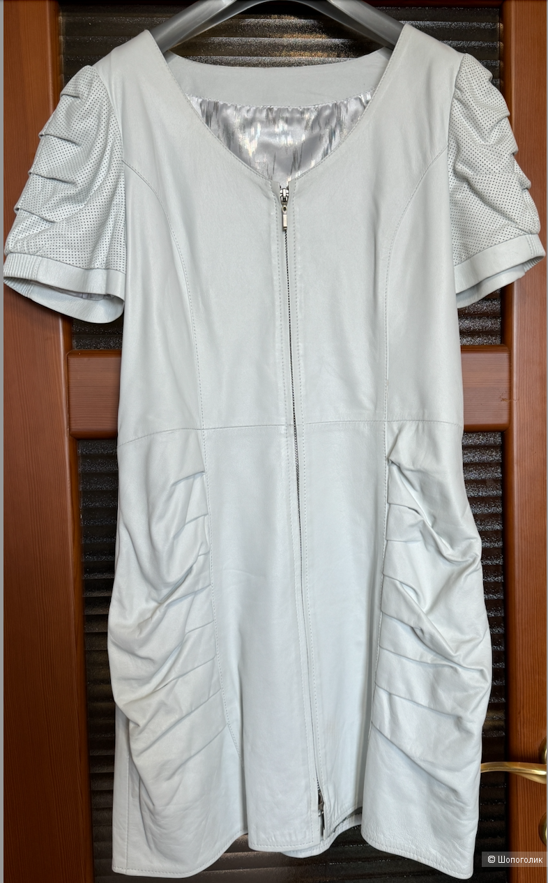 Белое кожаное платье Punto, размер 46