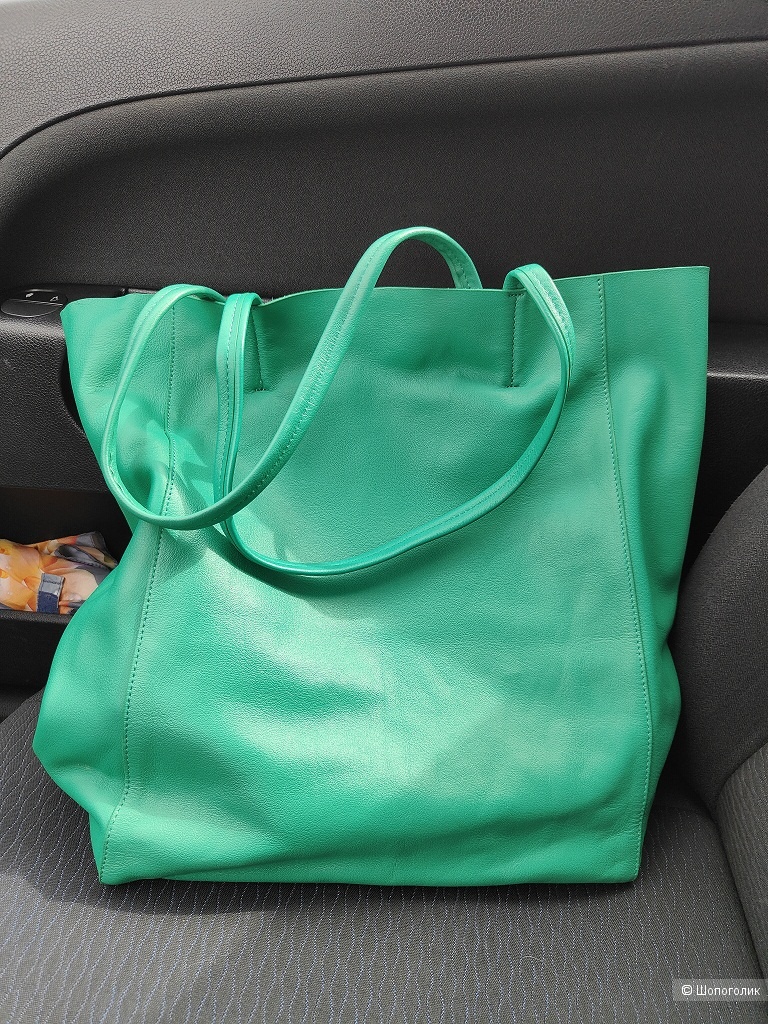 Zara сумка шопер натуральная кожа большая