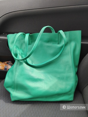 Zara сумка шопер натуральная кожа большая