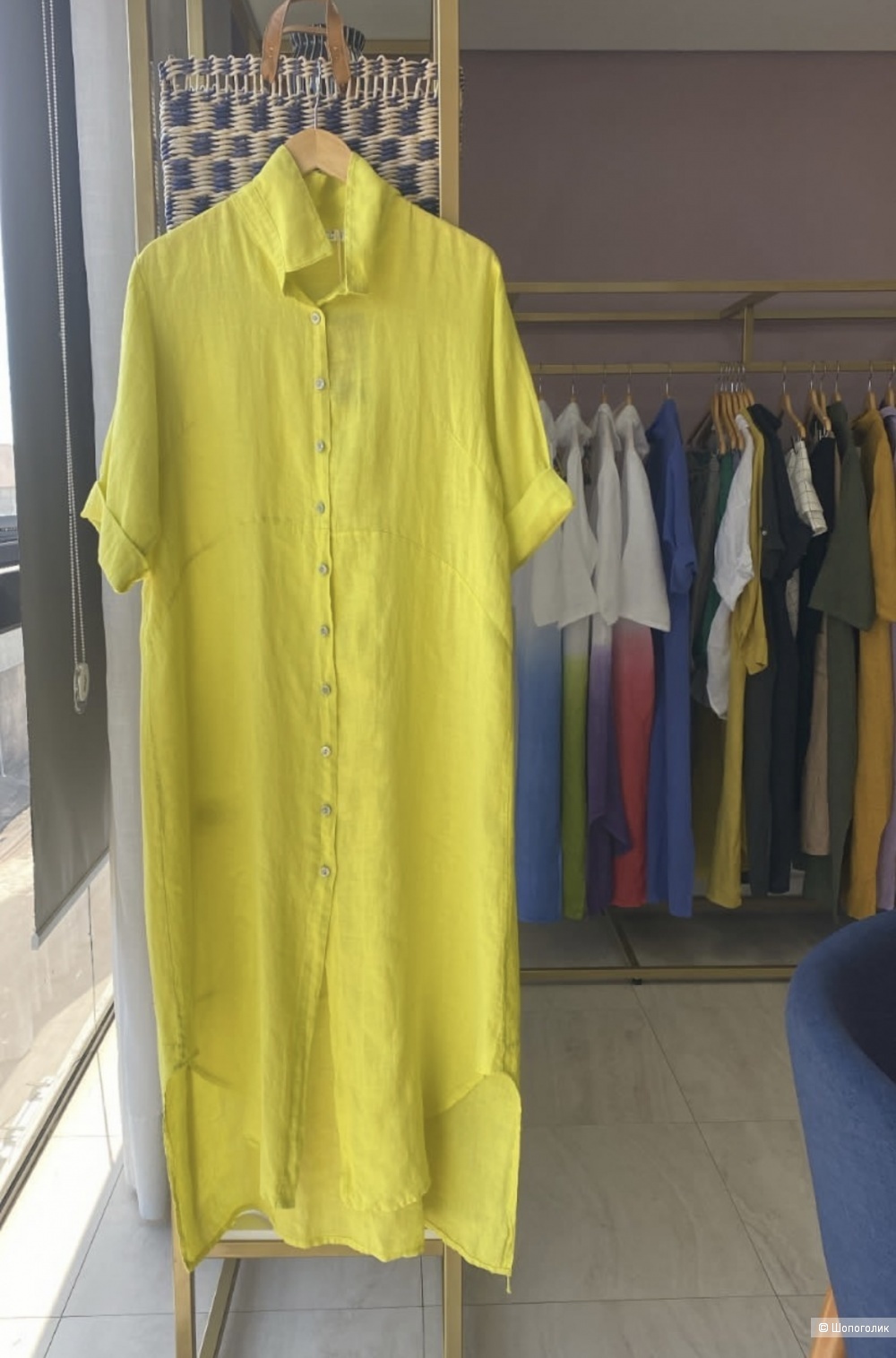 Платье рубашка сафари Puro lino plus size, 48-54
