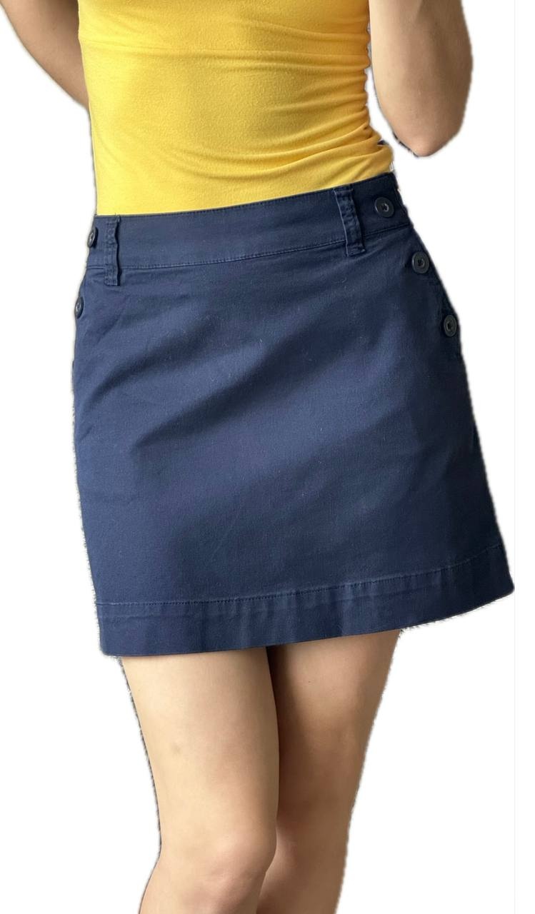 Хлопковая юбка мини темно-синего цвета, H&M, 46-48 р