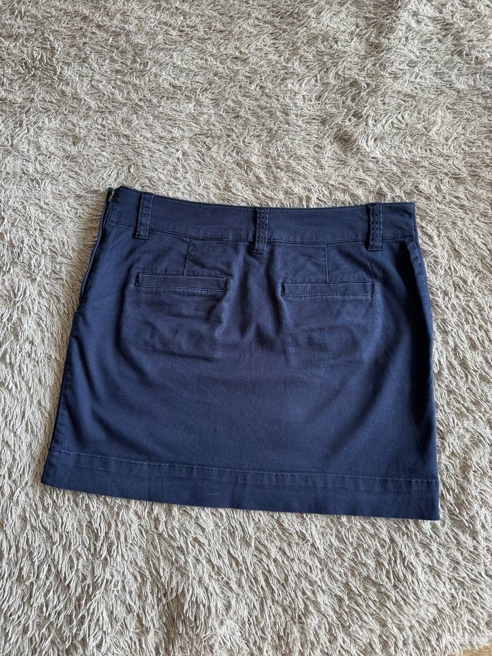 Хлопковая юбка мини темно-синего цвета, H&M, 46-48 р
