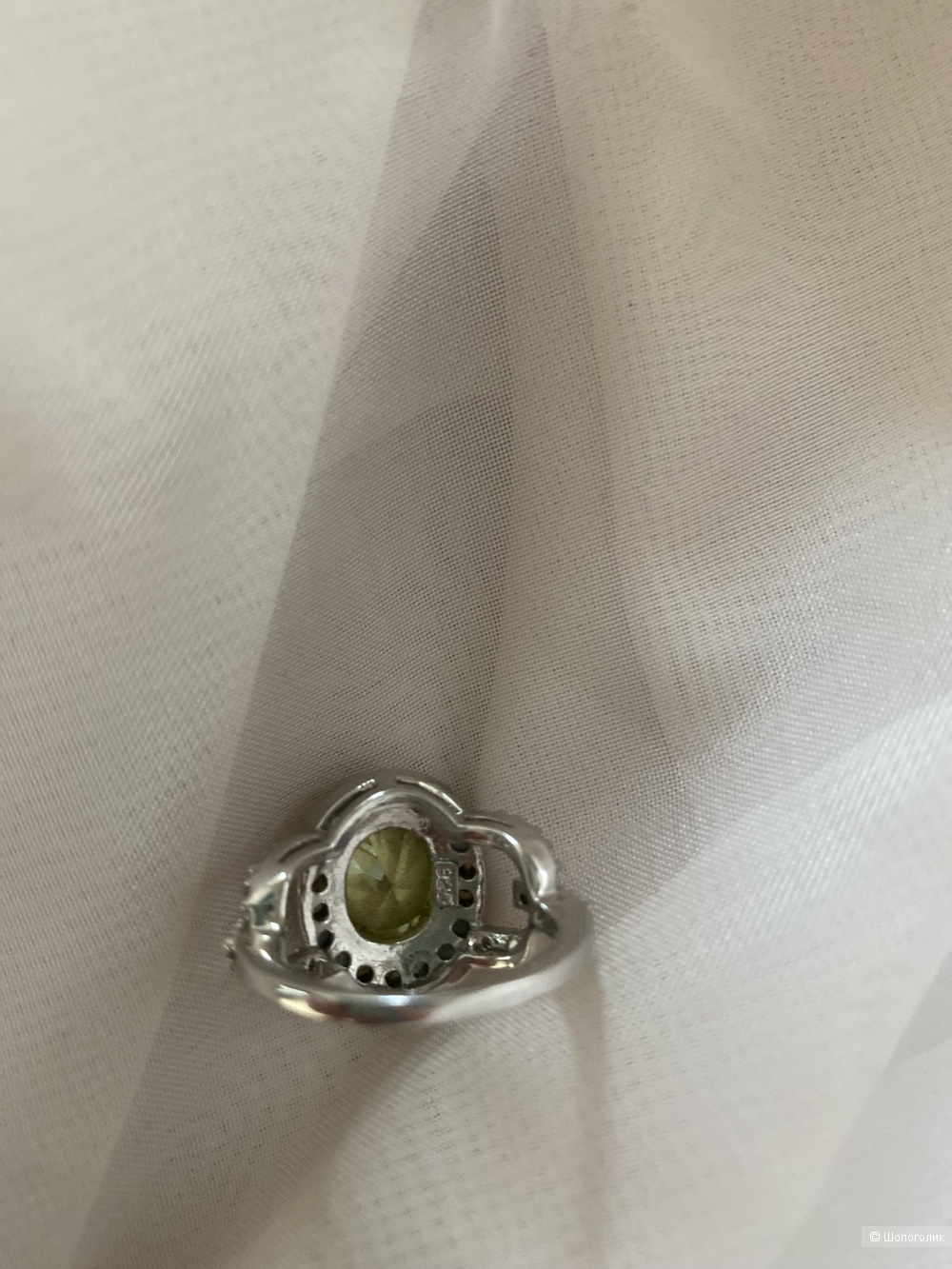 Кольцо серебро с цитрином, размер 17