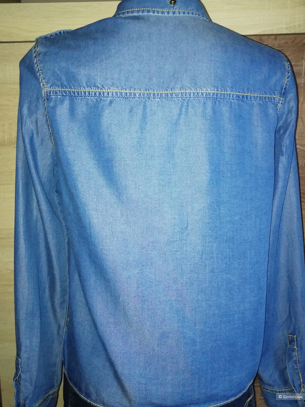 Джинсовая женская рубашка ZARA Basic Z1975 DENIM, размер 44-46