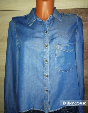 Джинсовая женская рубашка ZARA Basic Z1975 DENIM, размер 44-46