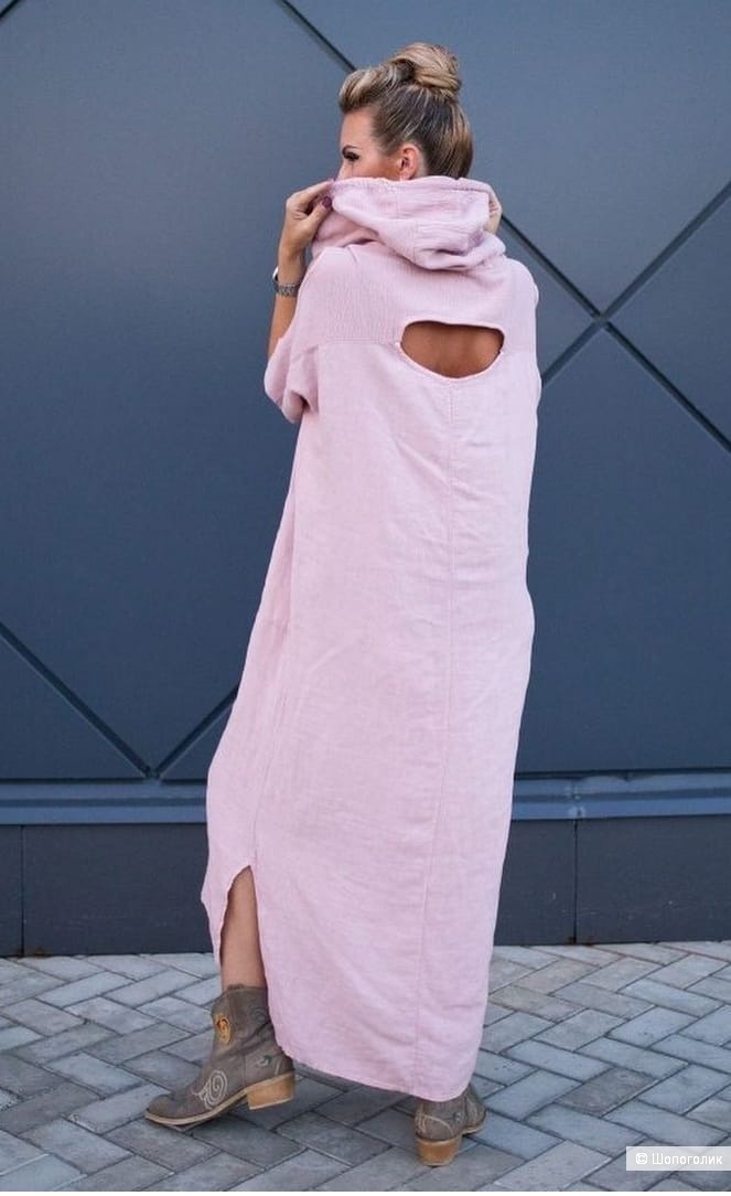 Платье бохо шик капля комбинированное Puro Lino, 48-54