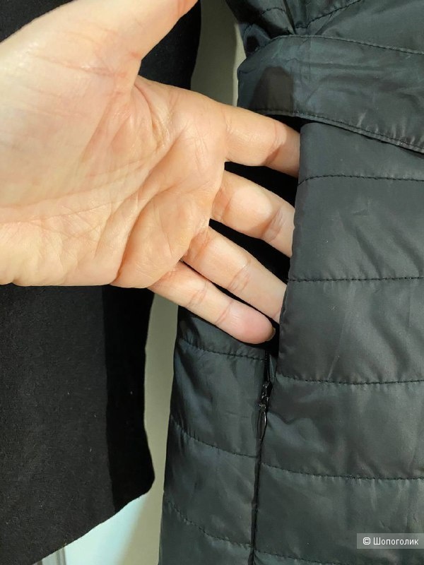 Пальто стеганое с рукавами ткань размер S