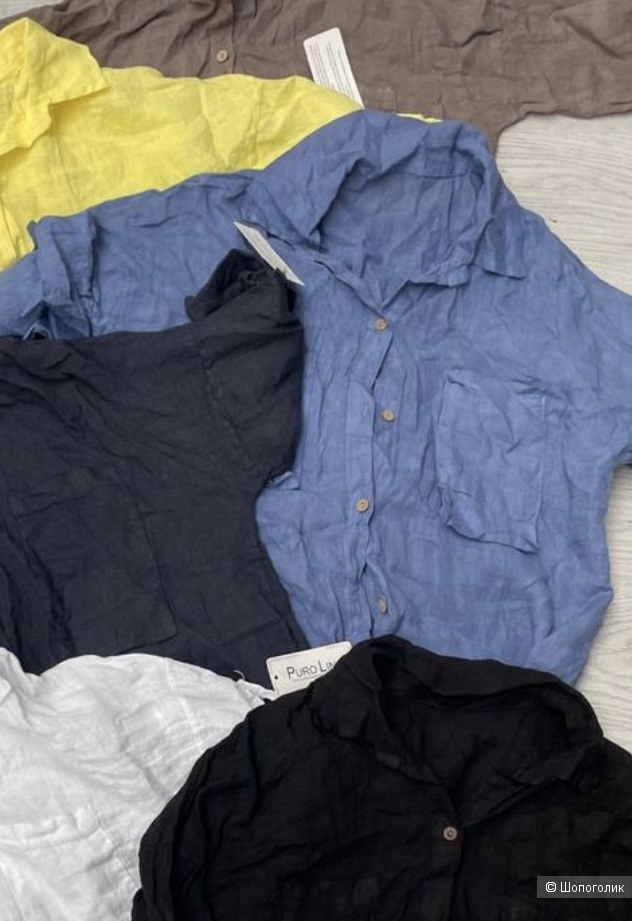 Рубашка лен с карманами Puro lino, 42-50