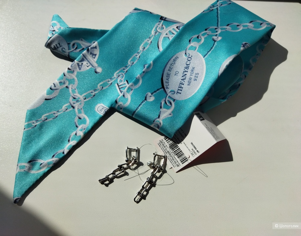 Комплект Tiffany : твилли (платок) и серьги Hardwear серебро 925