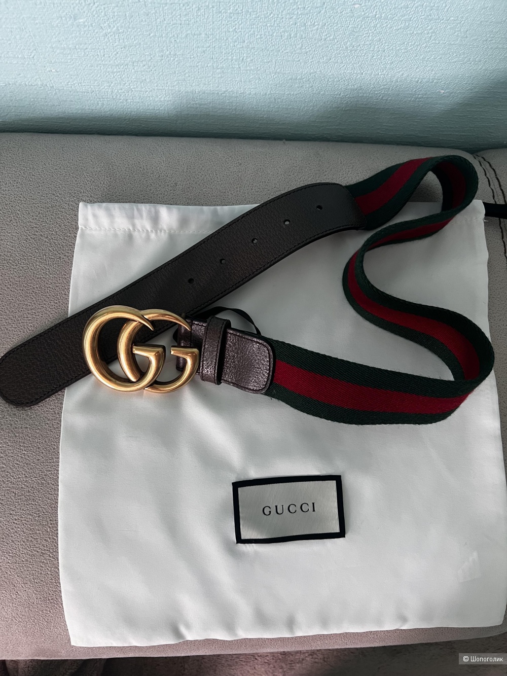 Ремень Gucci размер 70 Double G Buckle Belt