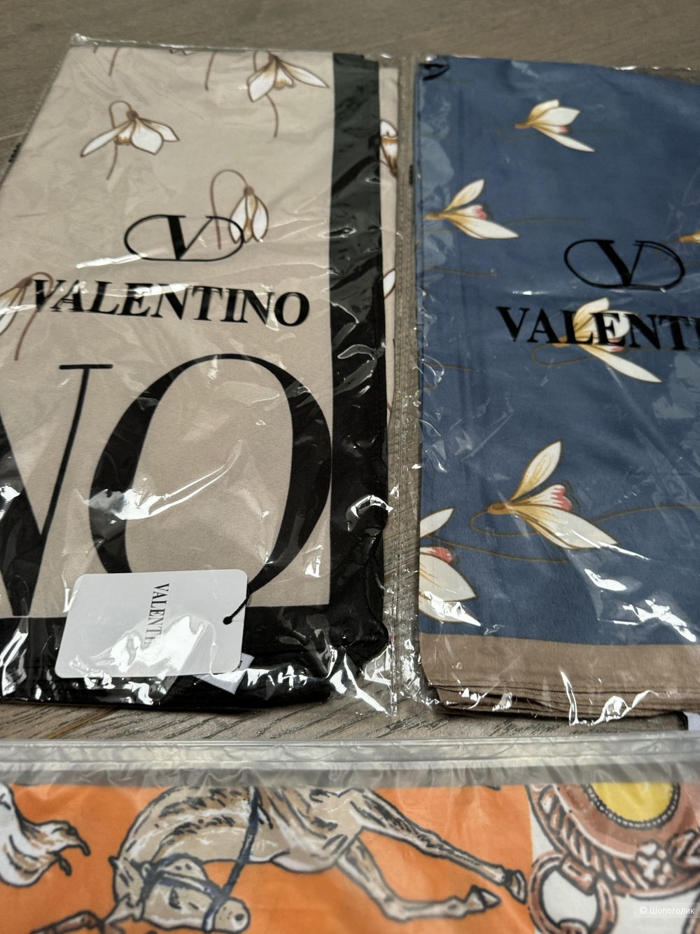 Сет 4 шт платок палантин под Valentino, hermes, burberry, one size