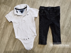 Боди Tommy Hilfiger и джинсы R-baby 9-12 мес