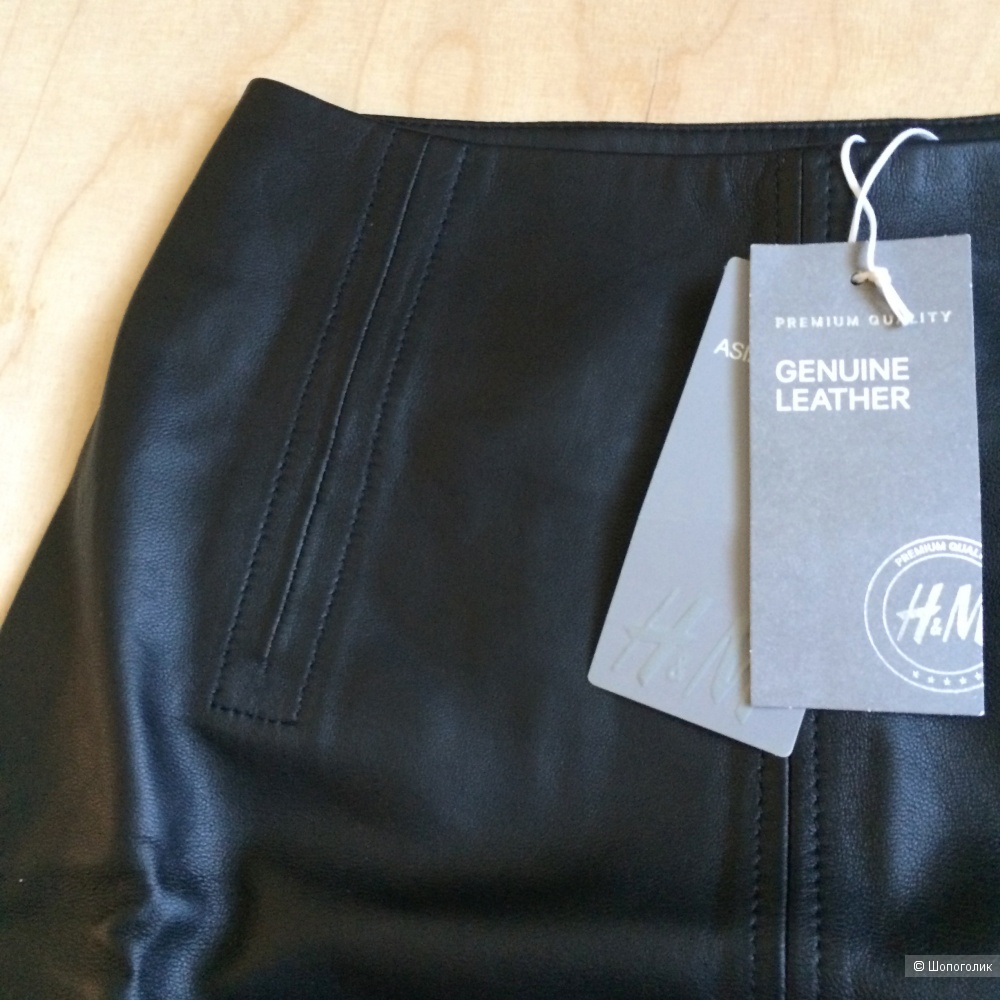 Кожаная юбка H&M Premium Quality размер 32 XS XXS