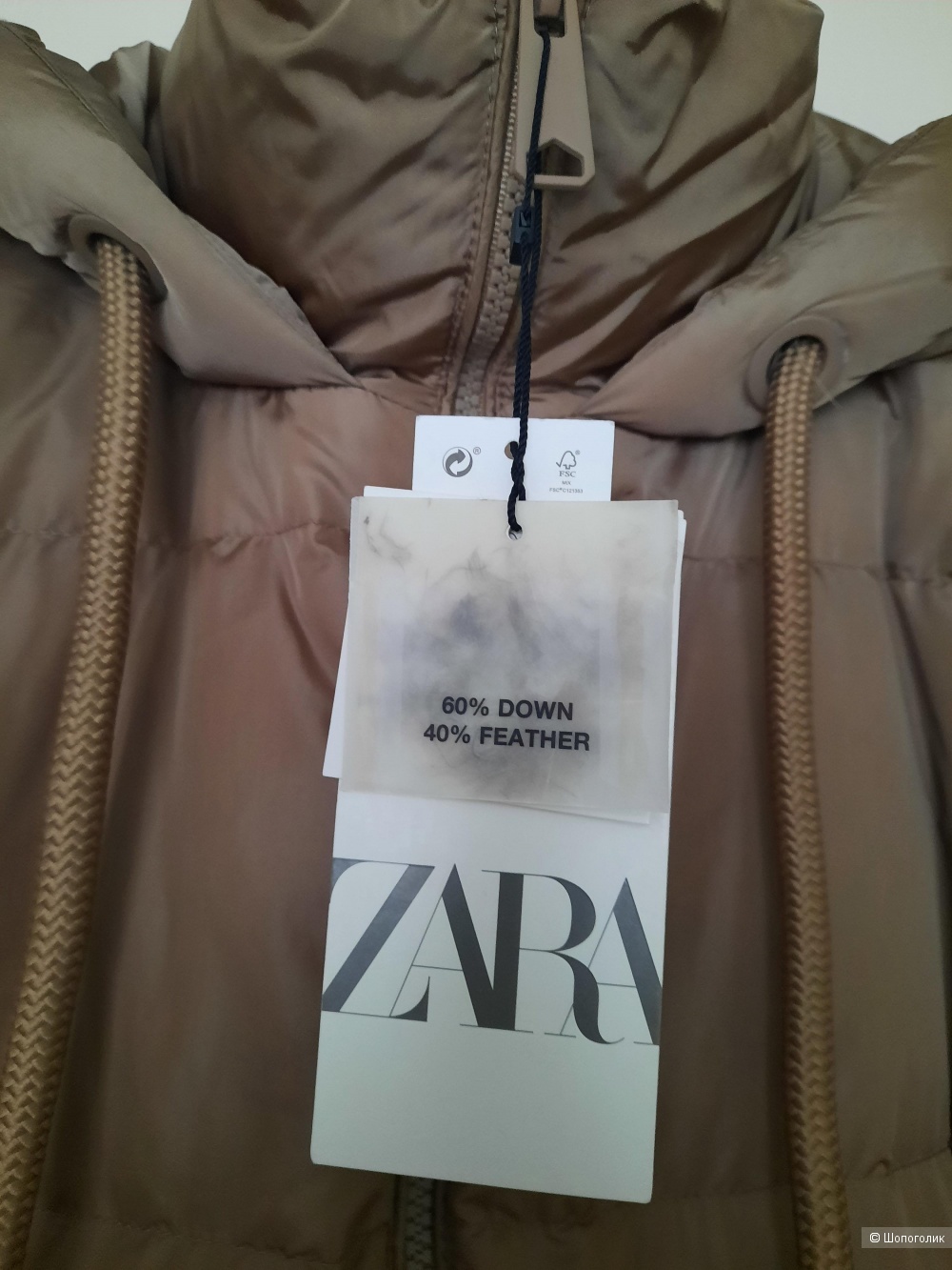 Пуховик женский Zara, размер M