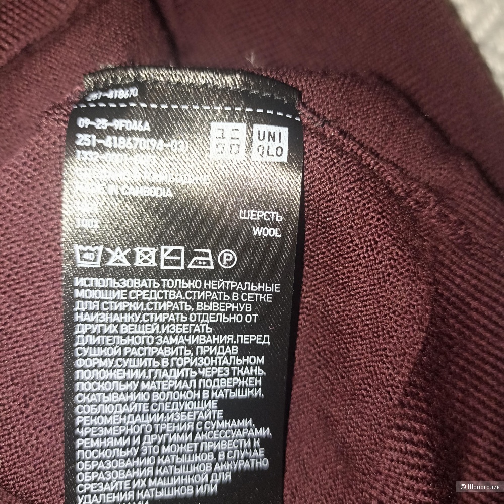 Uniqlo водолазка шерсть  р XS