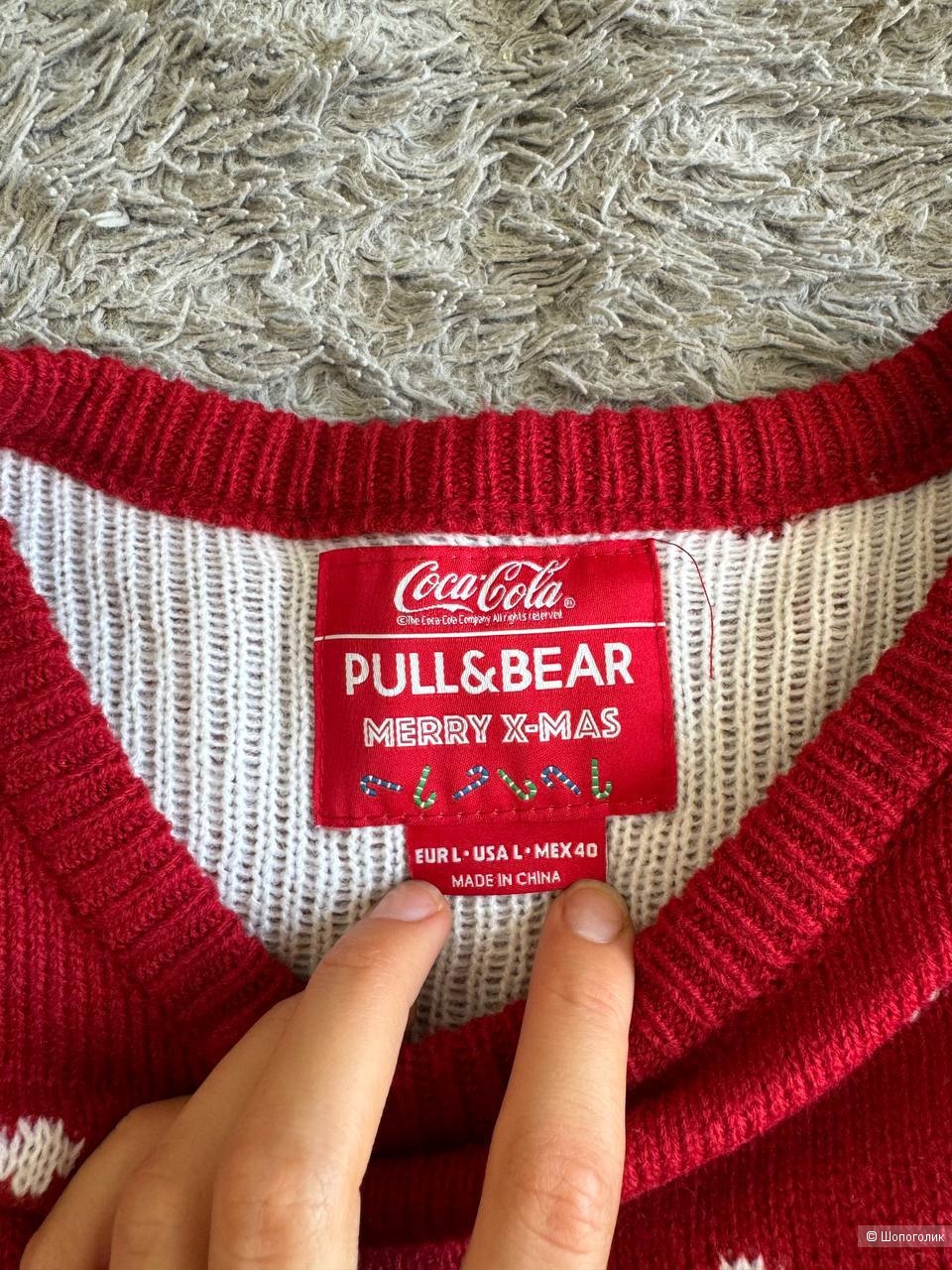 Новогодний свитер, Coca Cola Pull and bear, 48-50 р