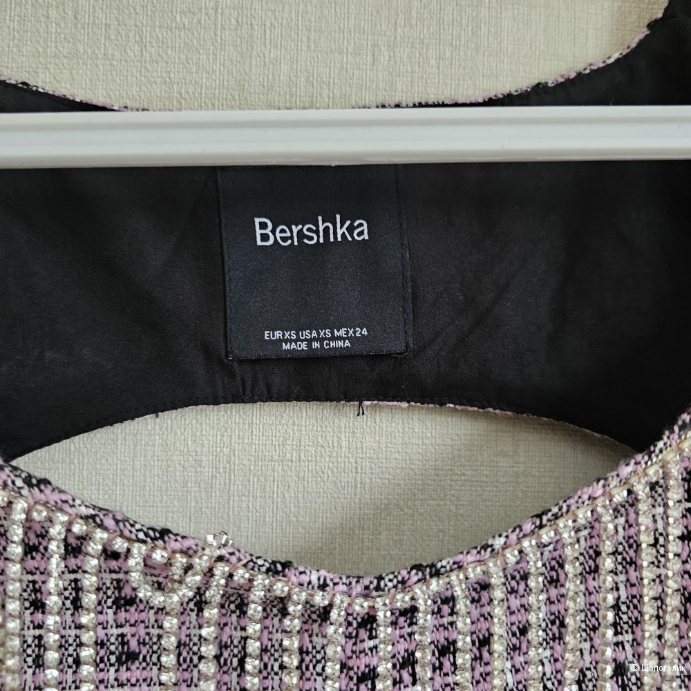 Твидовый топ со стразами Bershka, 42 р