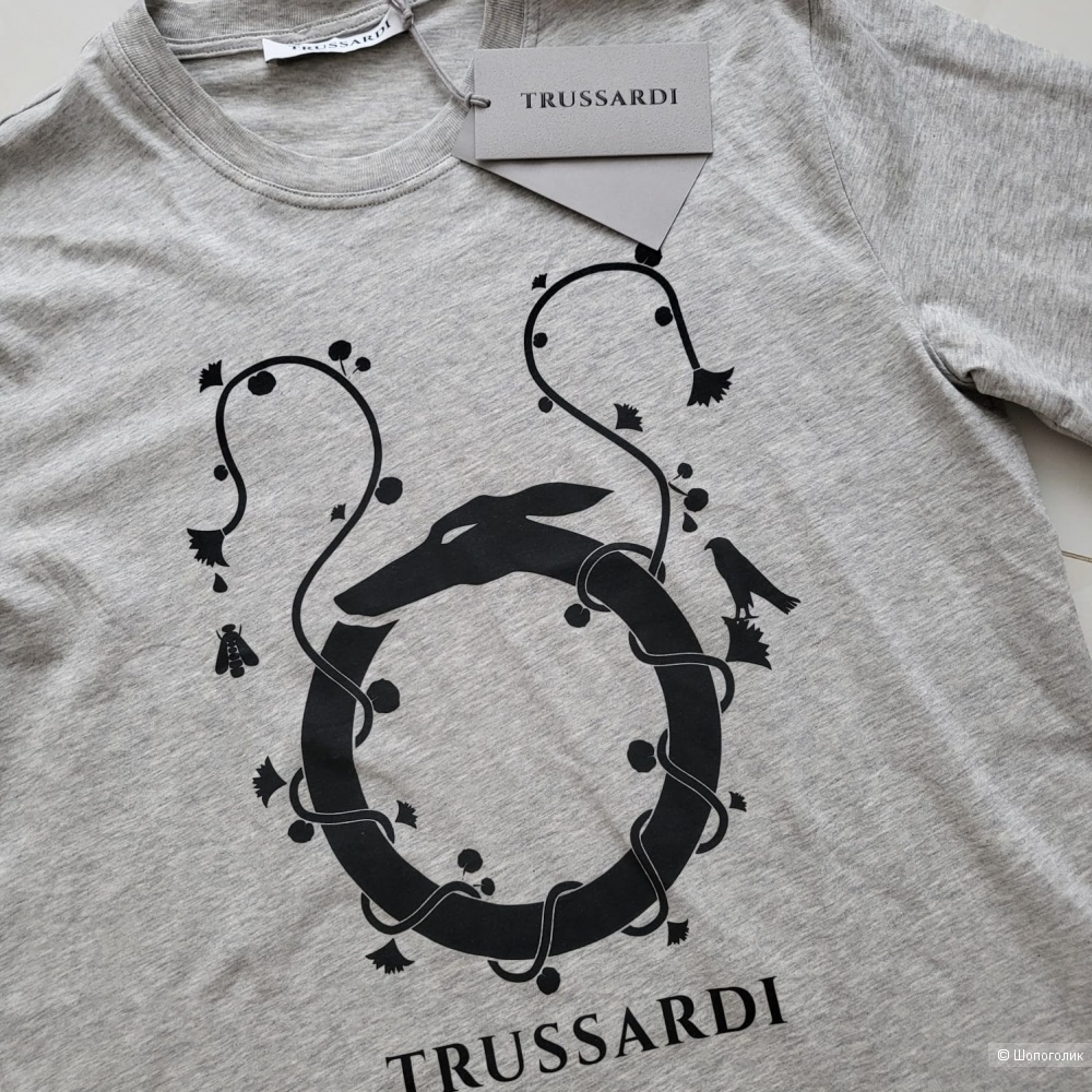 Футболка Trussardi, унисекс, серая M