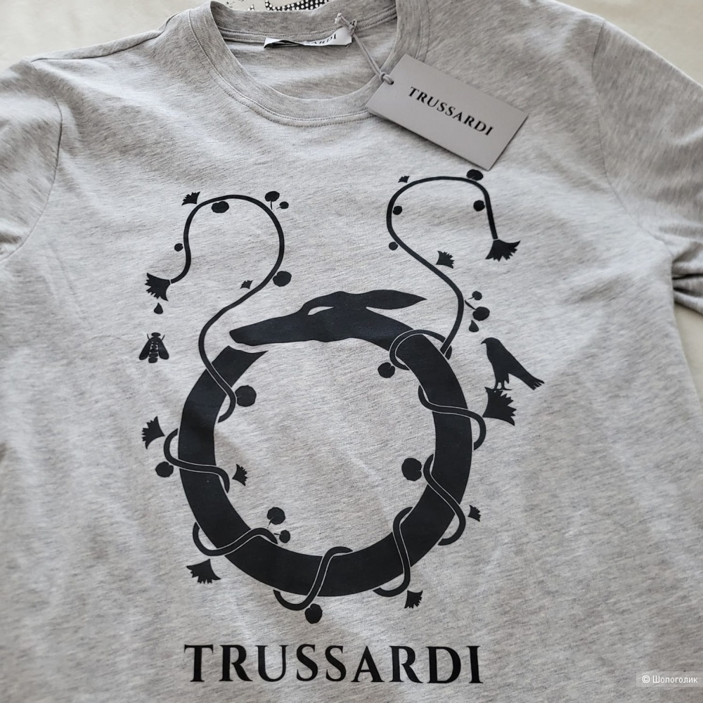 Футболка Trussardi, унисекс, серая M