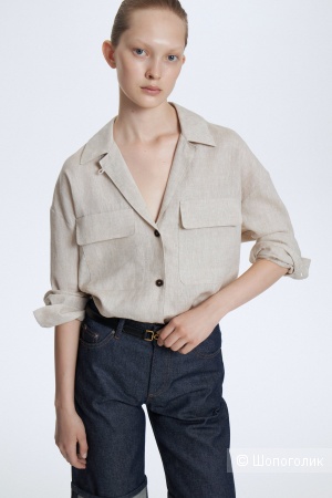 Льнzная рубашка LIME (S, oversize)