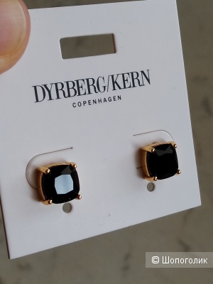 Серьги пусеты Dyrberg Kern (черные кристаллы).