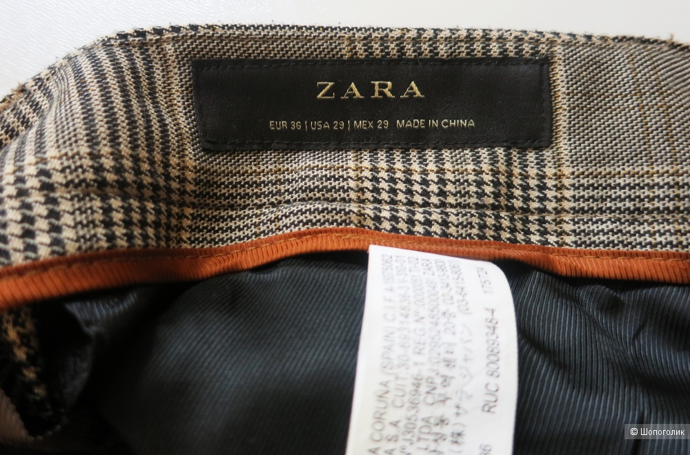 Zara, брюки в клетку, размер S