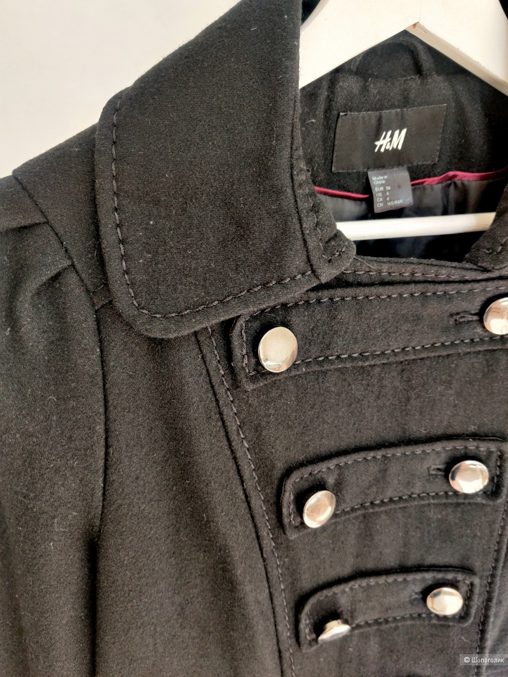Пальто H&M шерсть, размер S.