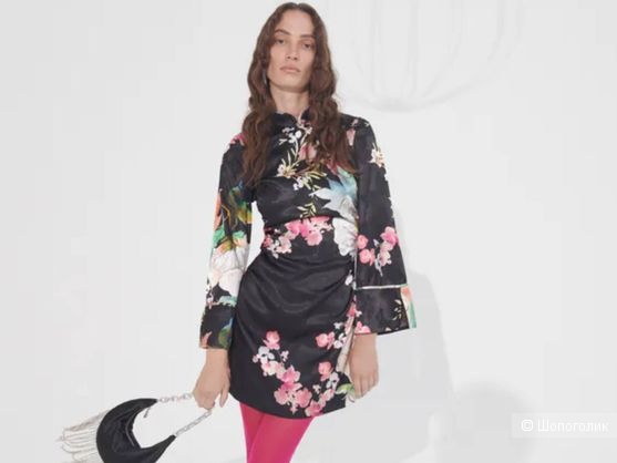 Платье zara в китайском стиле 46-48