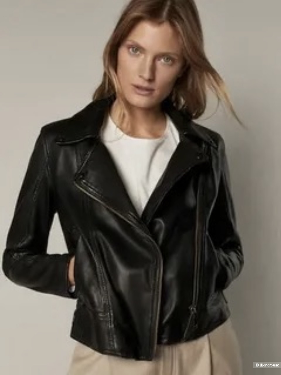 Кожаная куртка-косуха Massimo Dutti, размер XL (на российский 48-50)