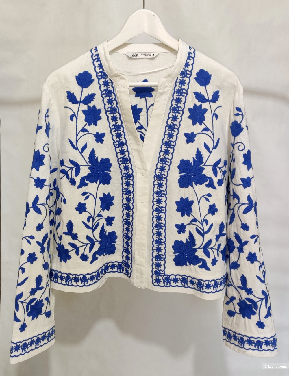 Жакет из смеси льна и хлопка ZARA, р-р L-XL.
