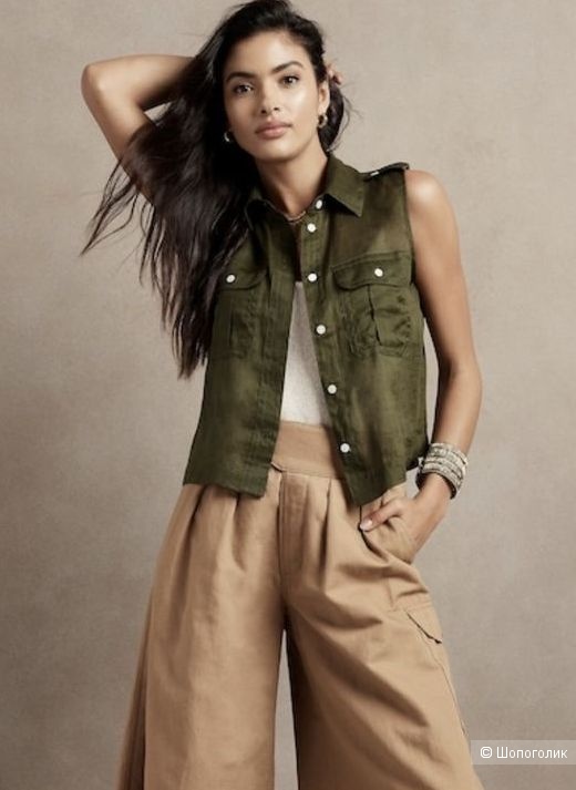 Жилет aeropostale из смеси льна и хлопка, размер M.