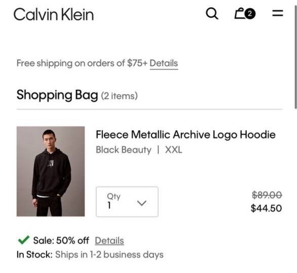 Calvin Klein худи 2XL
