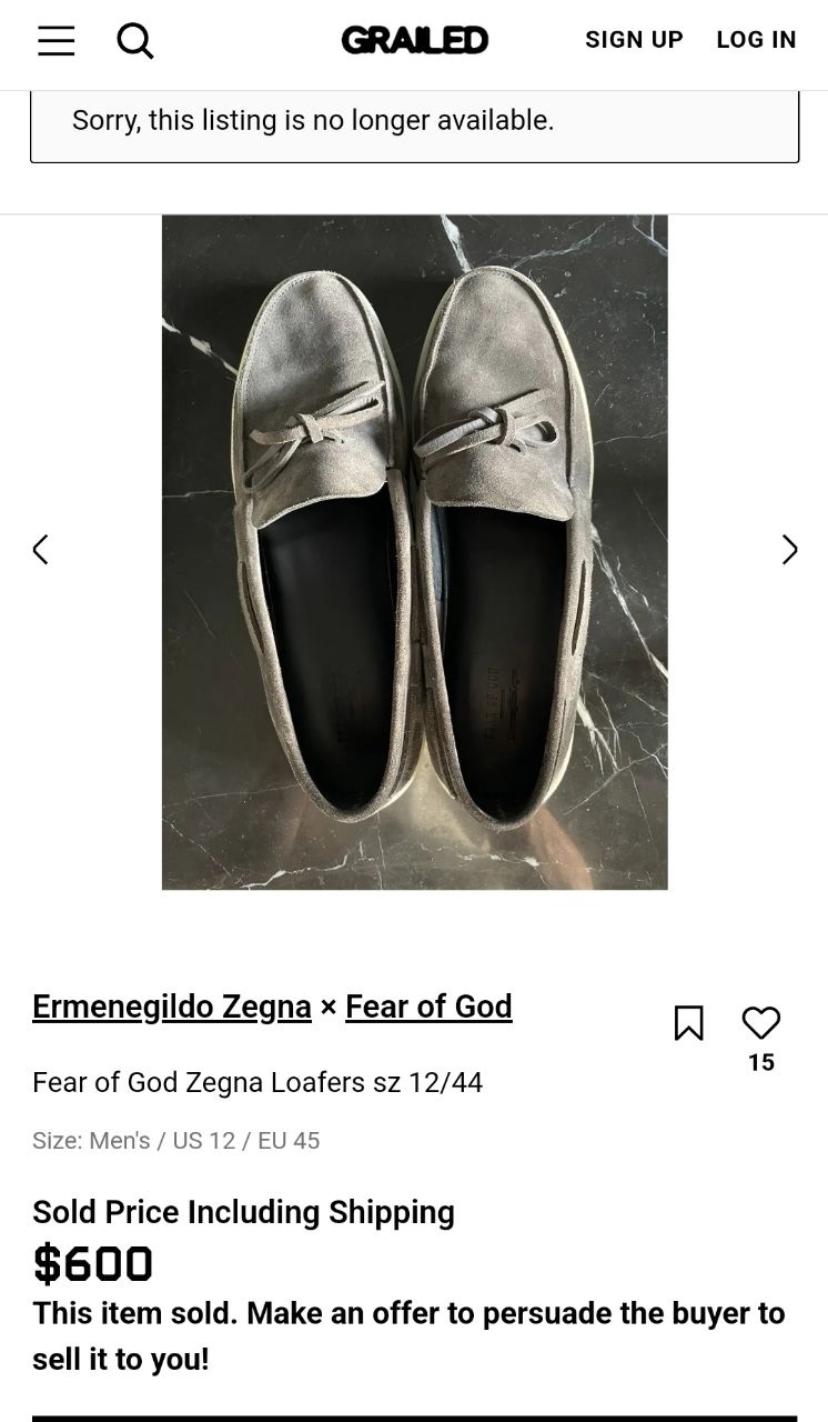 Мужские туфли Fear of Fod x Zegna 42 eu