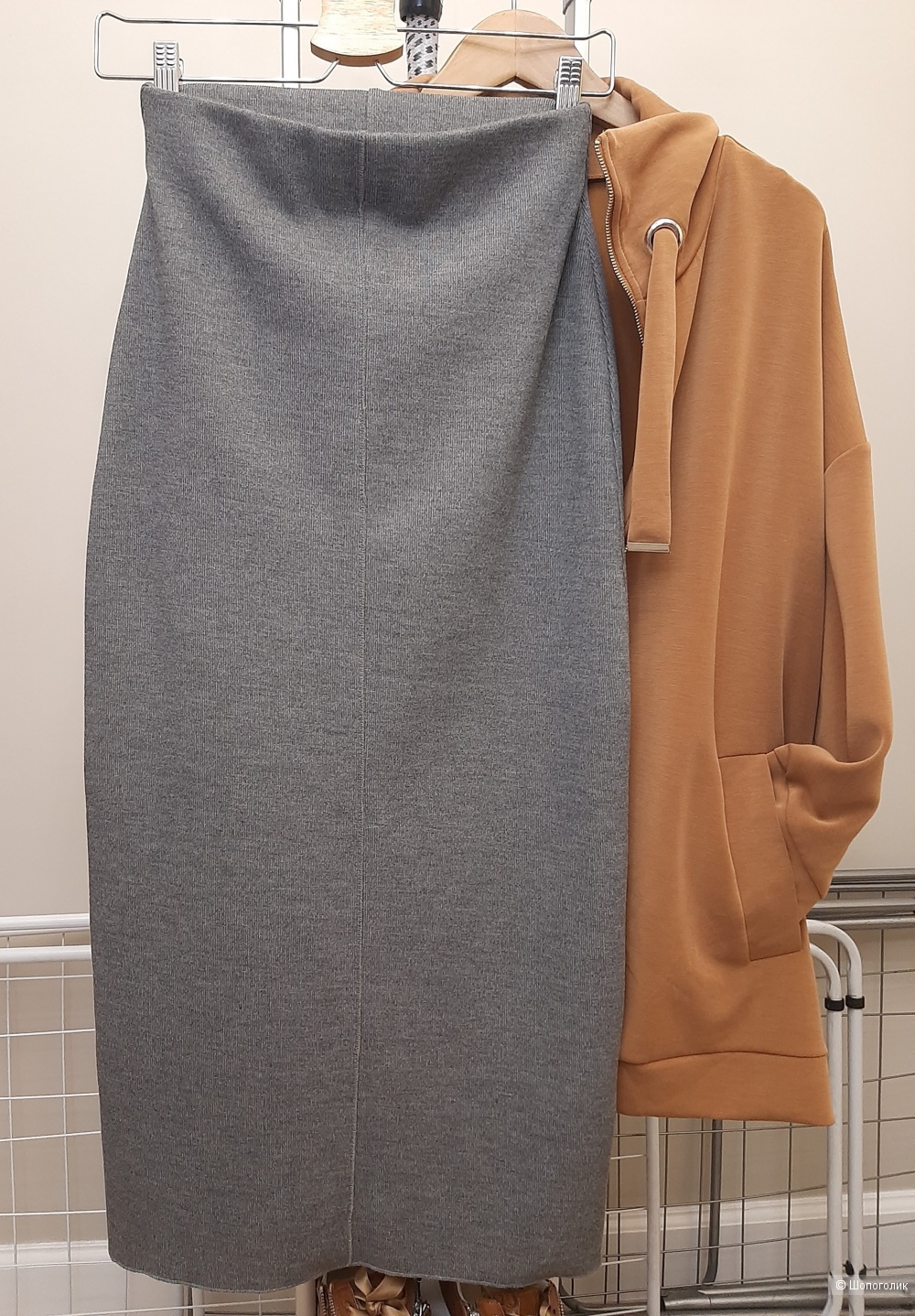 Трикотажная юбка макси ZARA S