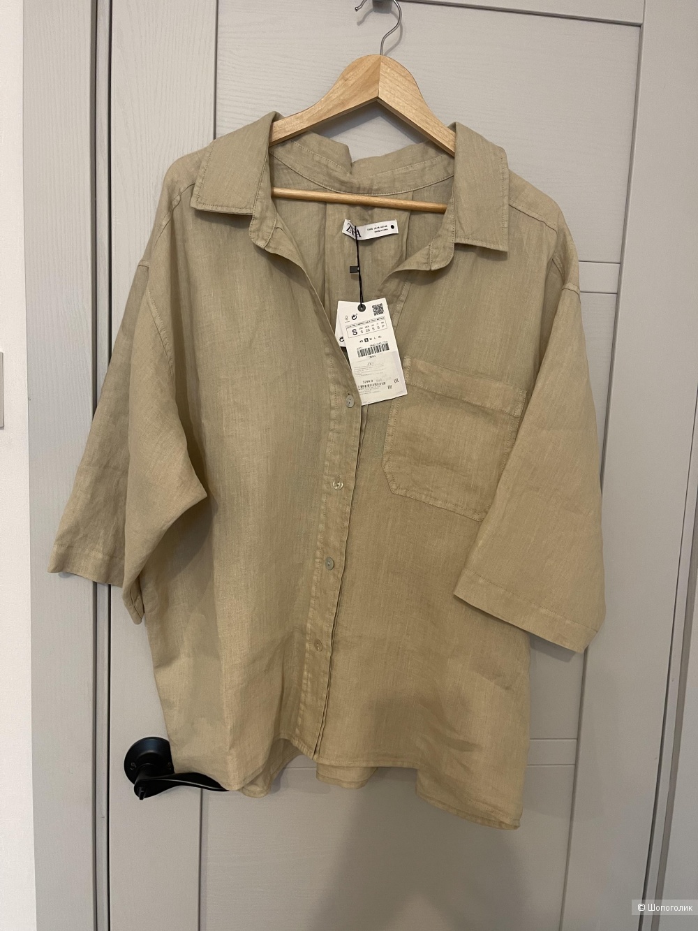 Льняная рубашка Zara размер S-XL