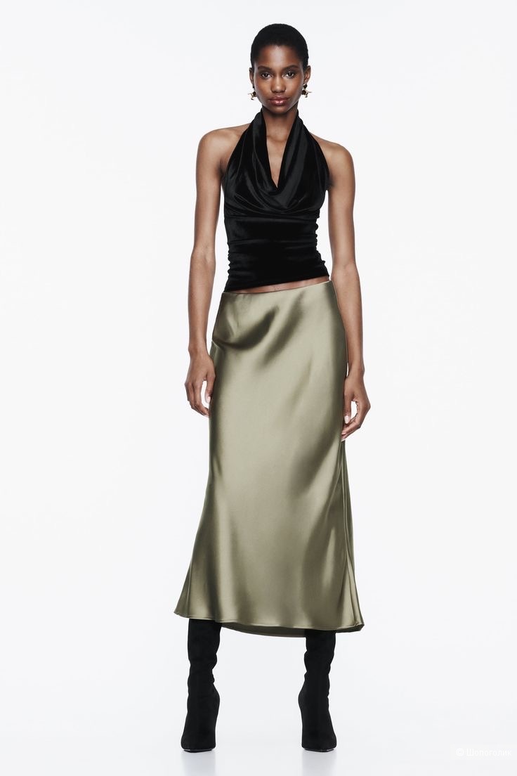 Шелковая юбка H&M 36