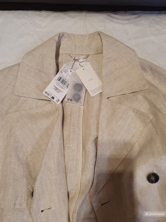Тренч из чистого льна Mango М