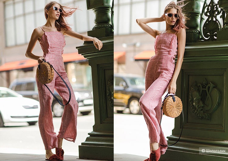 Льняной комбинезон mango, размер S-XS