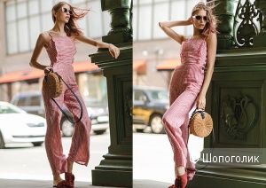 Льняной комбинезон mango, размер S-XS